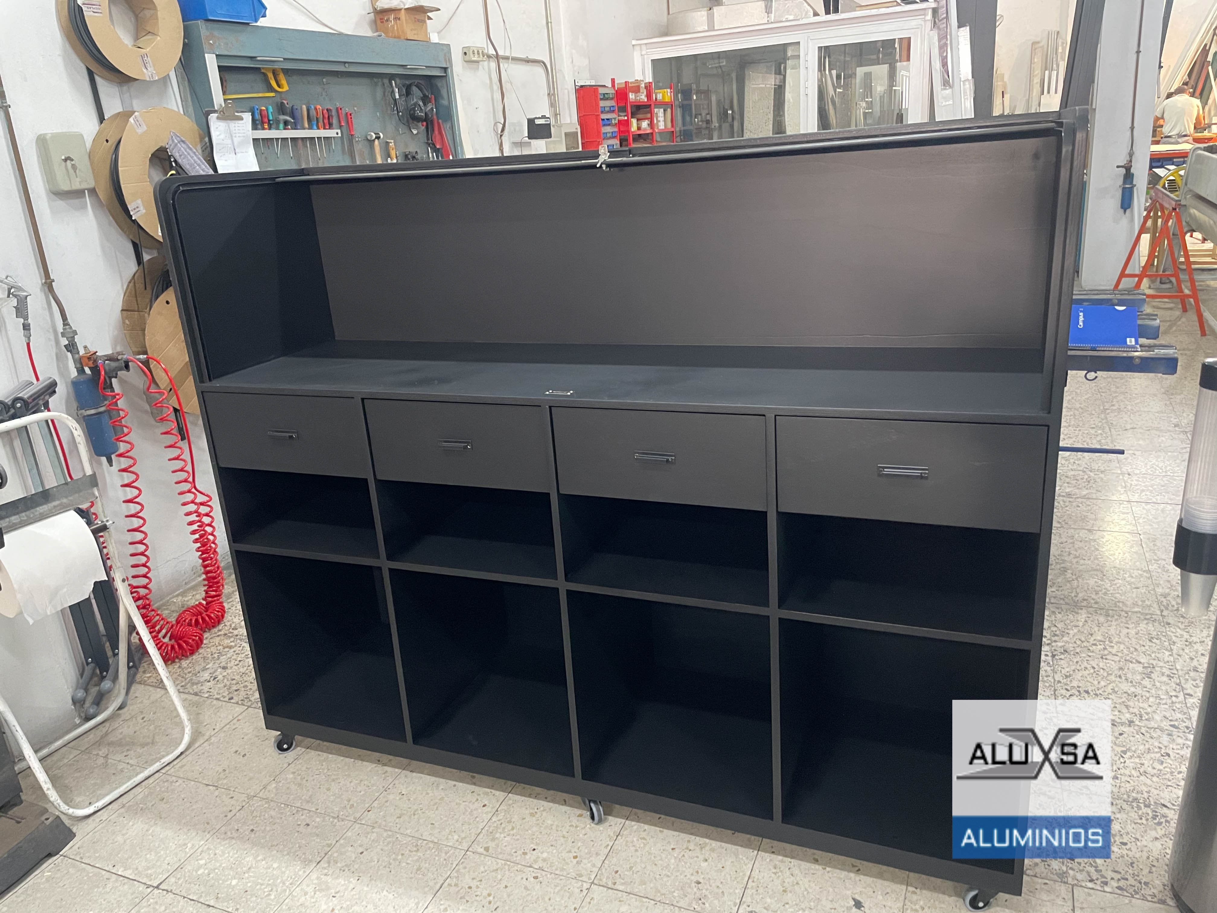 mueble auxiliar madera persiana metalica tenerife 10