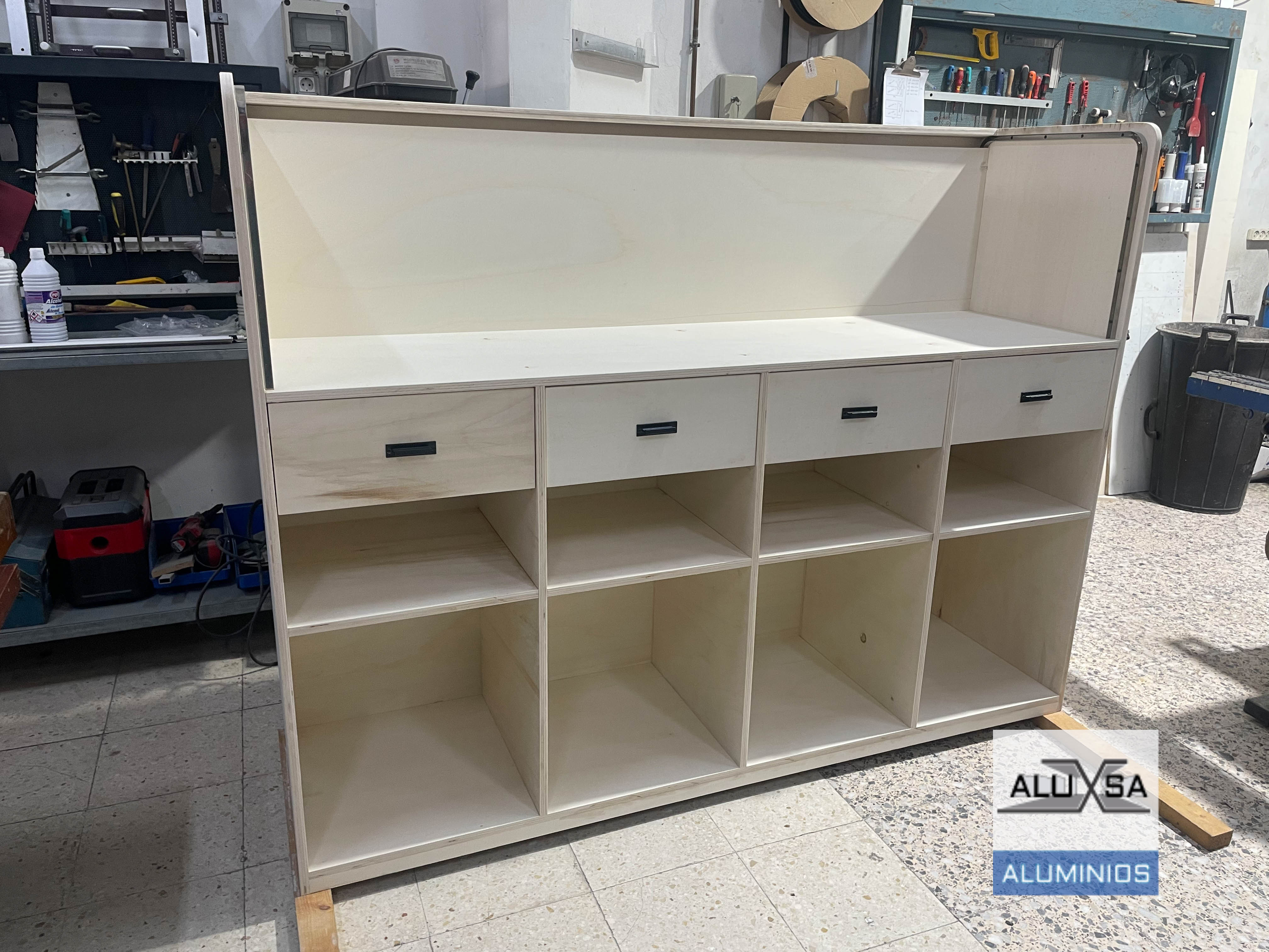 mueble auxiliar madera persiana metalica tenerife 5